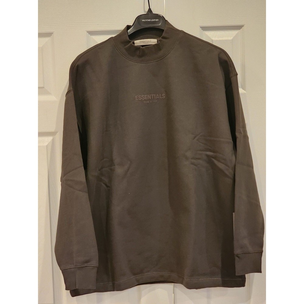 Essentials Fear of God OFF-Black Crewneck Sweatshirt | Size Large | Relaxed Fit